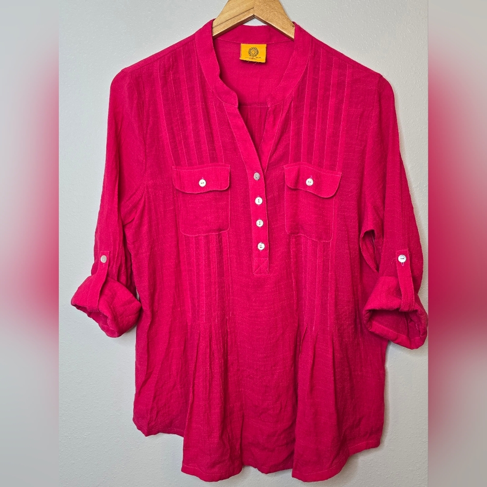 Ruby Rd. Petite Medium Pullover Shirt Fuschia Pin… - image 1